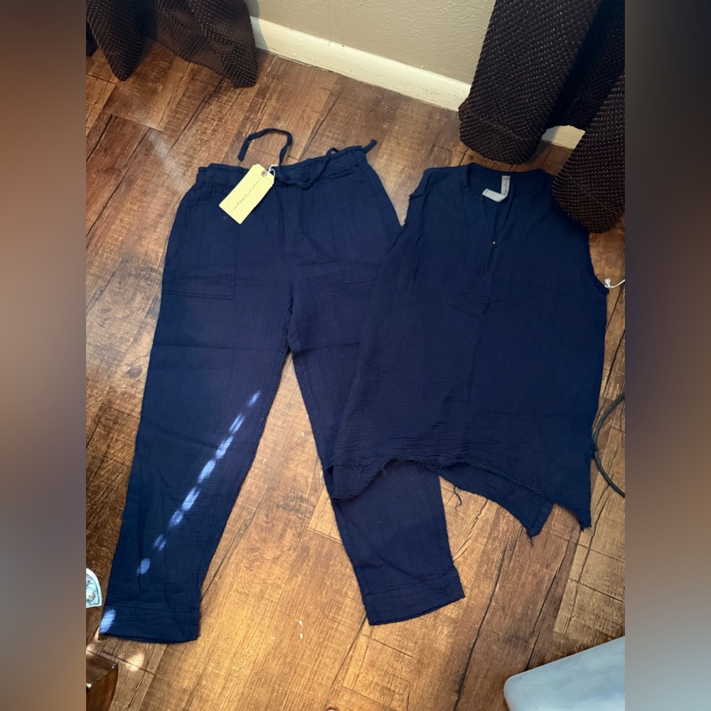 Raquel Allegra Dark Blue Jumpsuit Set
